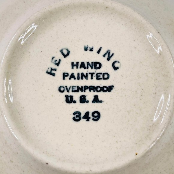 Vintage Red Wing Random Harvest Oval Salad Soup Bowl 349 Hand Painted Decor USA - Picture 2 of 9